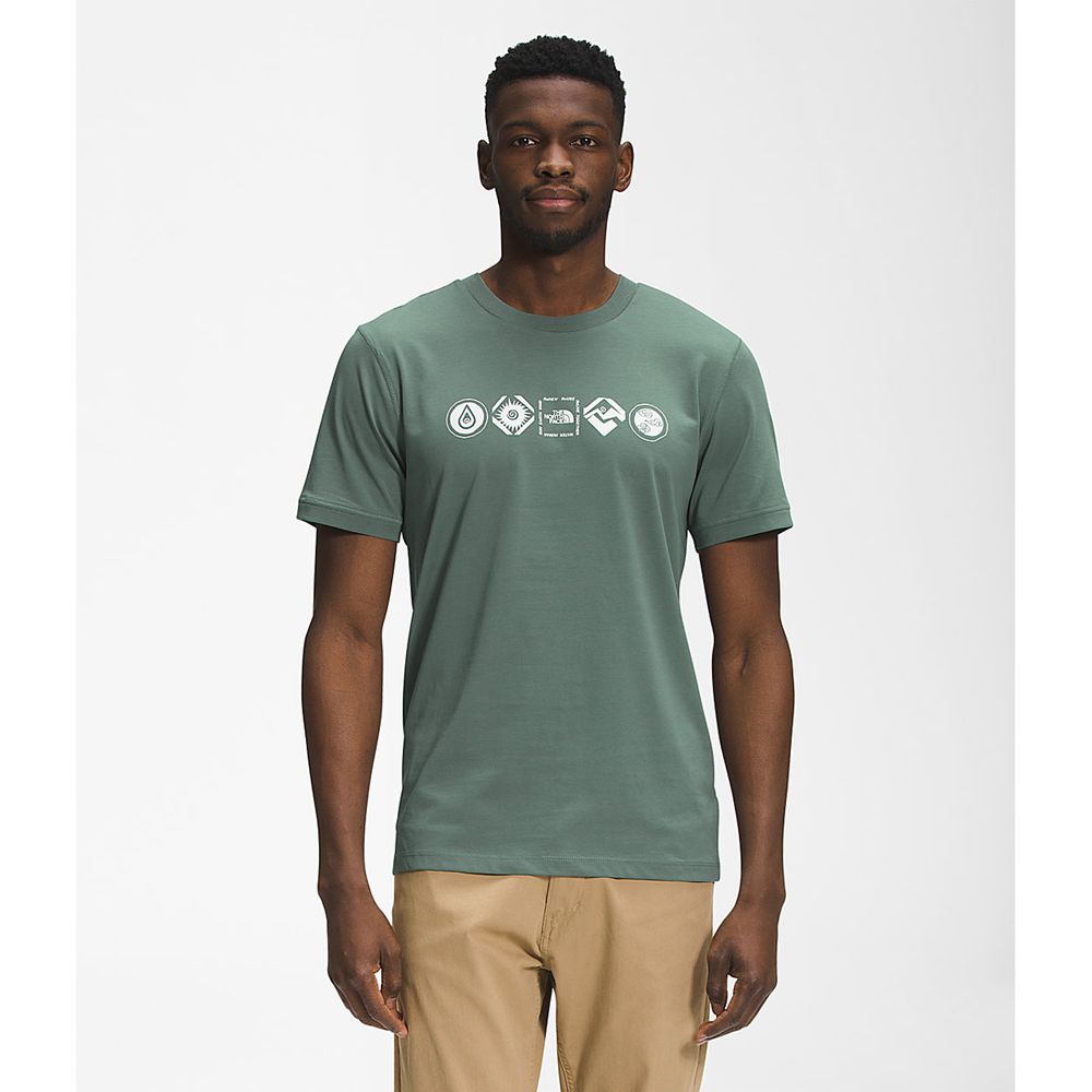 The North Face T-Shirts Mens Australia - The North Face Short Sleeve Himalayan Bottle Source Green (